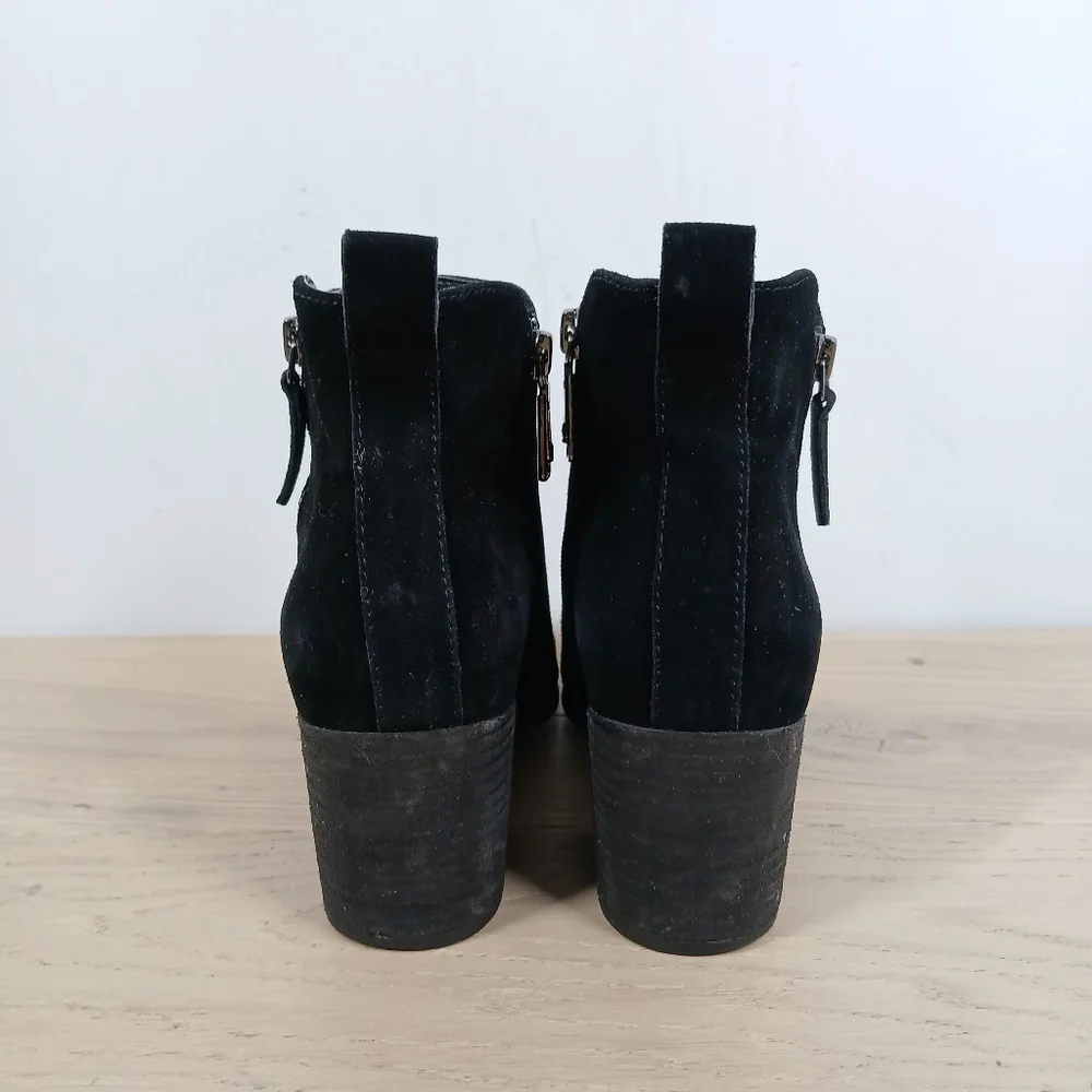 Blondo Black‎ Leather Block Heel Ankle Boots Waterproof 1542 - Picture 5 of 12